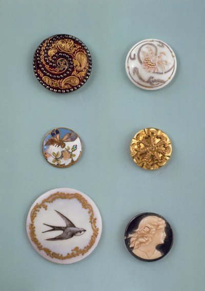 Sammlung von Knöpfen, englisch, Mitte des 19. Jahrhunderts von English School